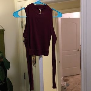 Nasty Gal long sleeve crop top